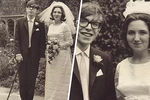 Стивен Хокинг и Джейн Уайлд в день свадьбы (коллаж), 1965 год
