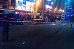 Место взрыва пассажирского автобуса на остановке у перекрестка улиц Плехановская и Кольцовская в Воронеже