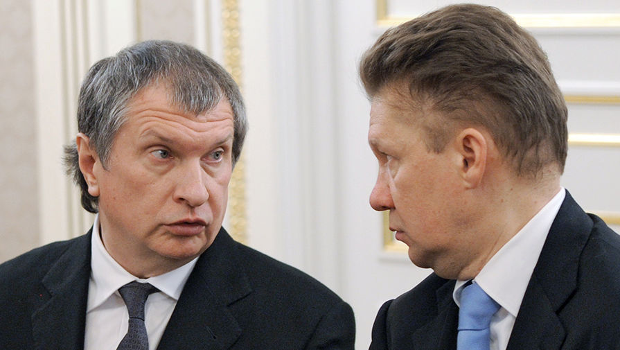 Глава «Роснефти» Игорь Сечин и глава «Газпрома» Алексей Миллер