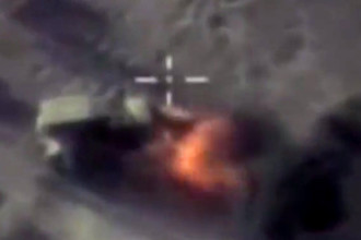 Нанесение ударов по объектам в провинции Идлиб в Сирии, стоп-кадр с видео Минобороны России, опубликованного 26 сентября 2017 года