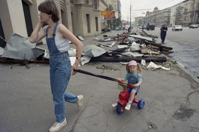 1998 год. Последствия урагана в районе Кутузовского проспекта