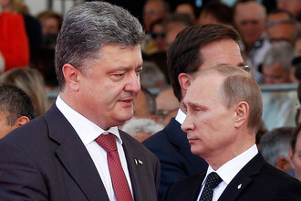 Владимир Путин и Петр Порошенко