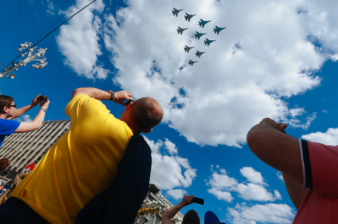 Генеральная репетиция военного парада, посвященного 71-й годовщине Победы в Великой Отечественной войне, в Москве