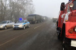 На месте аварии с участием «КамАЗа» и «Газели» в Выселковском районе Краснодарского края, 27 ноября 2020 года