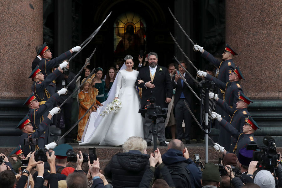 Венчание потомка династии Романовых Георгия Михайловича с Ребеккой Беттарини в Санкт-Петербурге, 1 октября 2021 года