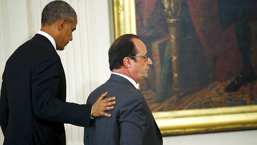 Президент Франции Франсуа Олланд и президент США Барак Обама 