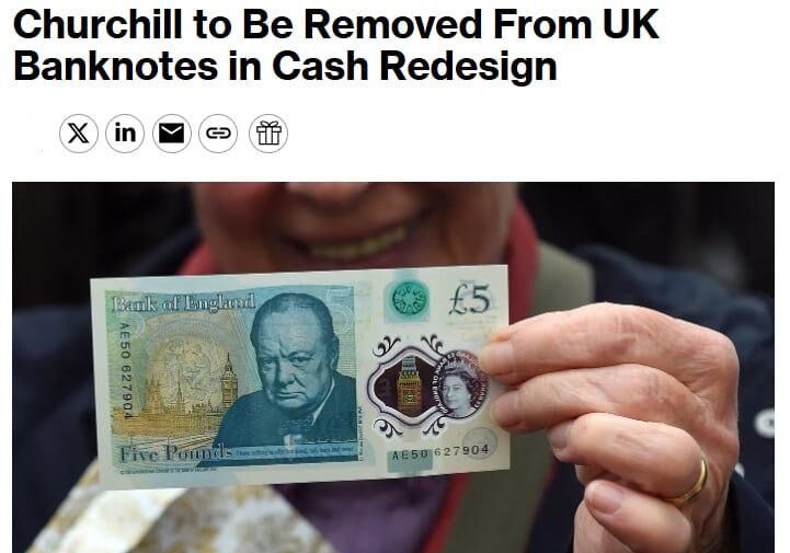 Портреты Черчилля и Остин исчезнут с британских банкнот