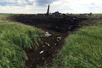 Место падения военно-транспортного самолета ИЛ-76 ВВС Украины, сбитого ополченцами Луганска