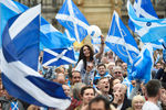 Сторонники независимости Шотландии на митинге в Глазго