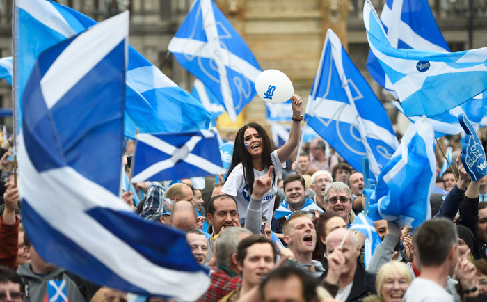 Сторонники независимости Шотландии на&nbsp;митинге в&nbsp;Глазго
