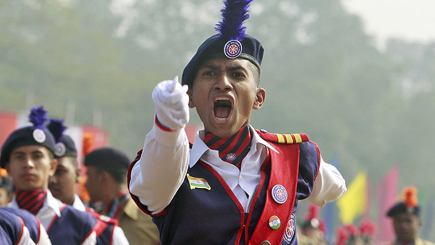 Участники военного парада в&nbsp;Нью-Дели