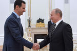 Президент Сирии Башар Асад и президент России Владимир Путин во время встречи в Кремле