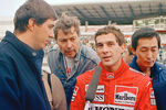 Айртон Сенна отвечает на вопросы прессы после тренировки на Гран-при Японии «Формулы-1», 1988 год