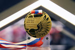 Медаль за победу в первенстве России по футболу 2014–2015 представлена в Музее футбольного клуба «Спартак» на стадионе «Открытие Арена»