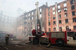 Последствия пожара на «Невской мануфактуре» в Санкт-Петербурге, 13 апреля 2021 года