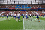 Сборная России по футболу на заключительной тренировке перед чемпионатом мира 