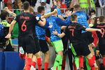 Во время полуфинального матча чемпионата мира по футболу между сборными Хорватии и Англии, 11 июля 2018 года
