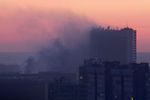 Дым над одним из технических объектов Службы внешней разведки (СВР) России в районе Ясенево, 8 ноября 2017 года