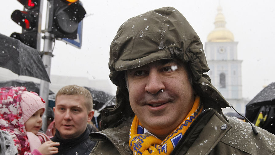 Сторонники бывшего губернатора Одесской области Михаила Саакашвили на&nbsp;«Марше возмущенных» в&nbsp;центре Киева