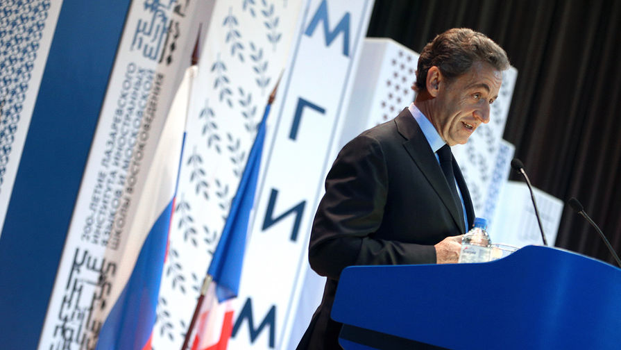 Экс-президент Франции, лидер французской оппозиционной партии «Республиканцы» Николя Саркози во время выступления перед студентами МГИМО