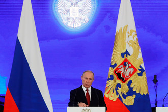 Президент России Владимир Путин в Большом Кремлевском дворце на торжественном приеме в честь Дня народного единства
