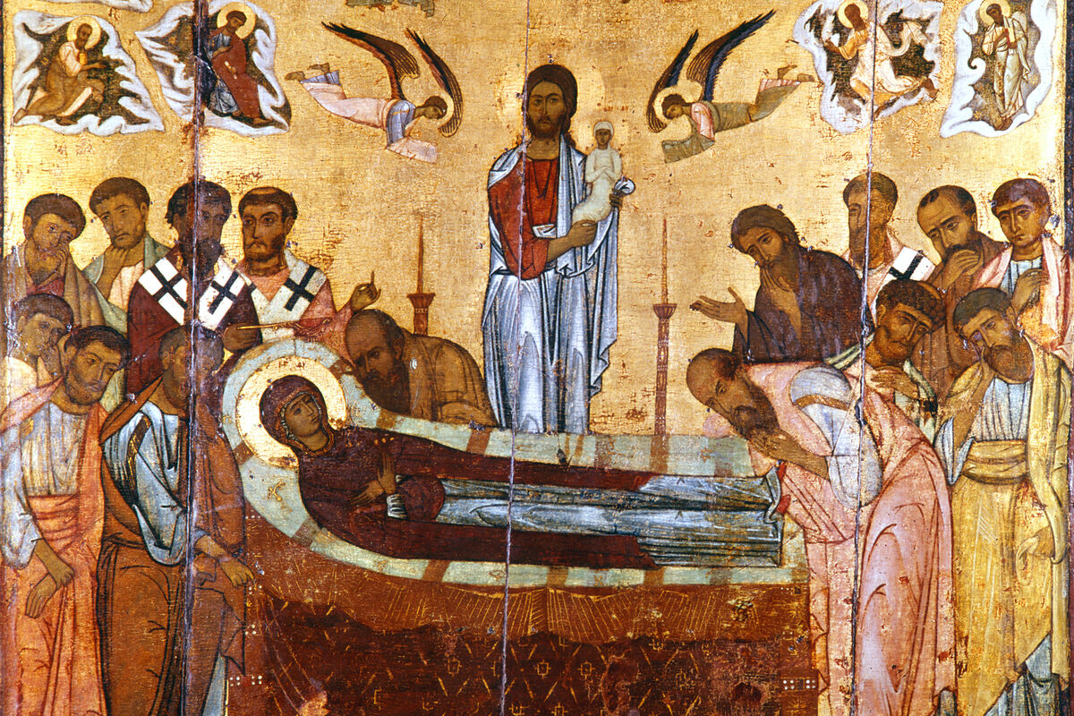 Репродукция иконы «Успение». Конец XII-начало XIII веков