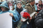 Сторонники бывшего губернатора Одесской области Михаила Саакашвили на «Марше возмущенных» в центре Киева