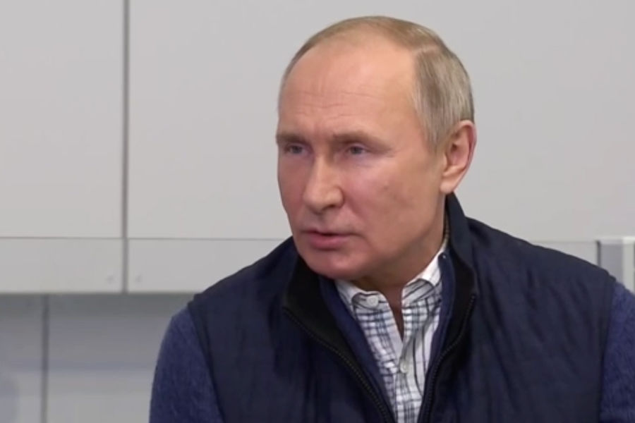 Президент России Владимир Путин во время интервью телеканалу «Россия 24» (кадр из видео)