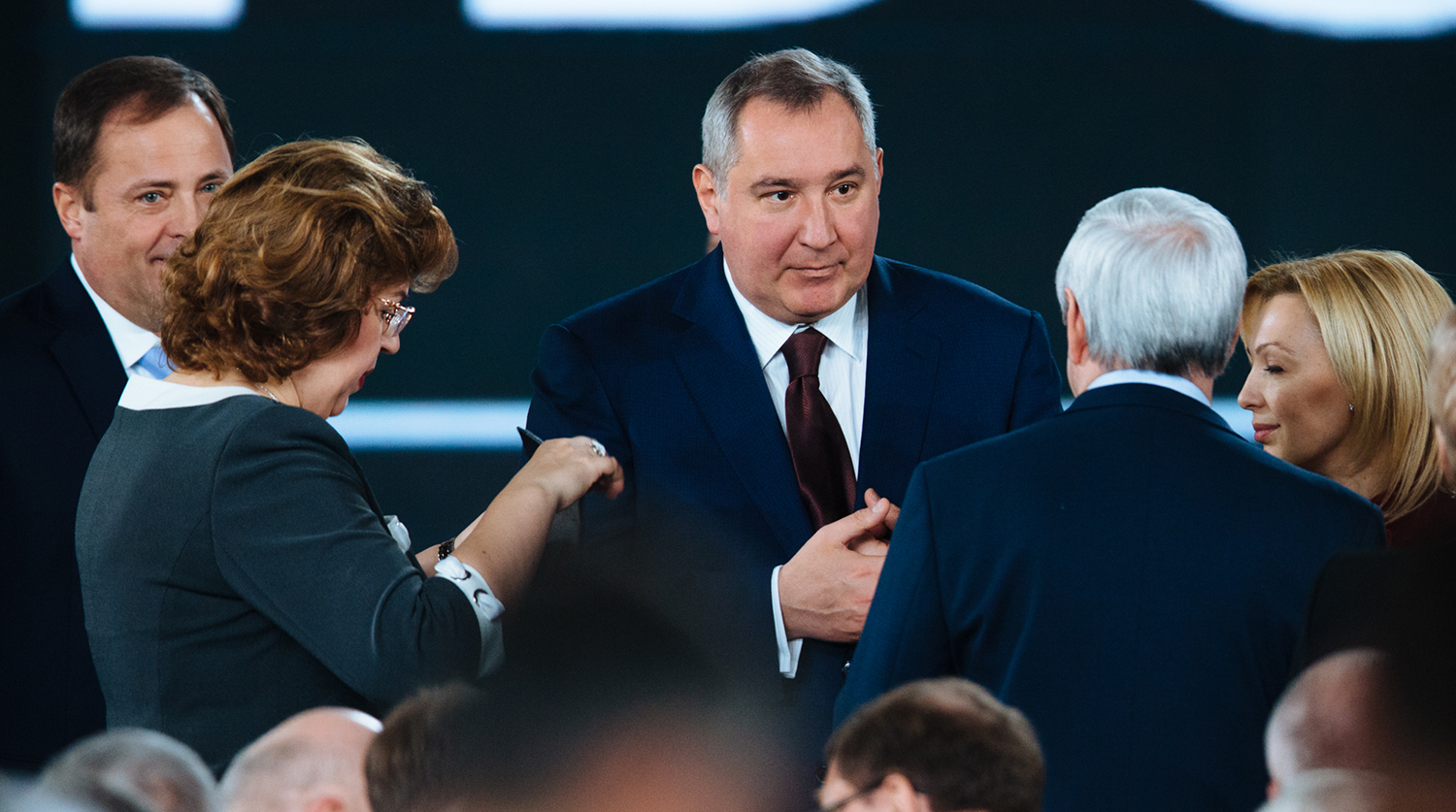 Вице-премьер России Дмитрий Рогозин перед ежегодным обращением президента Владимира Путина к Федеральному собранию в Москве, 1 марта 2018 года