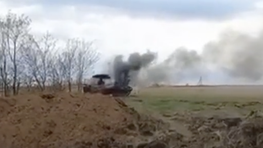 Украинский военный заснял на видео попадание российского беспилотника в свой ЗРК
