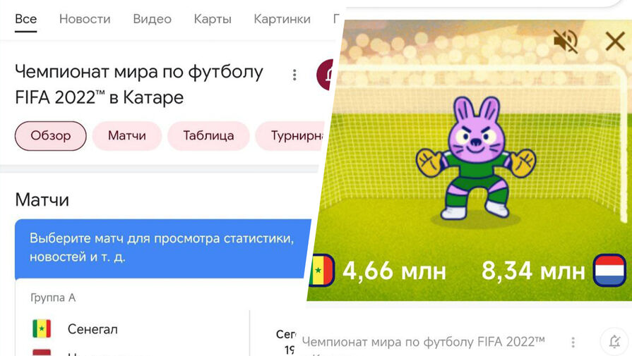 В поисковике Google появилась мини-игра в честь ЧМ-2022