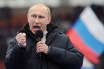 Владимир Путин на митинге «Защитим страну!» в спорткомплексе «Лужники» 23 февраля 2012 года