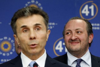 Бидзина Иванишвили и Георгий Маргвелашвили на пресс-конференции в Тбилиси