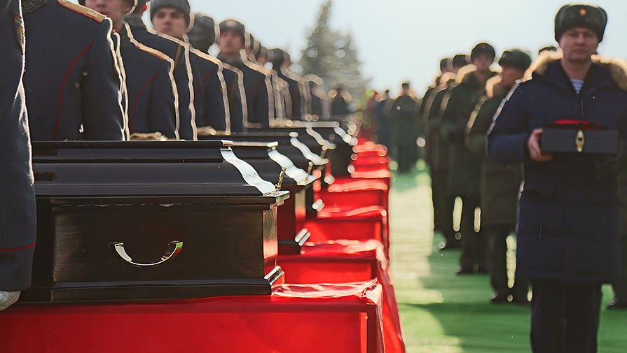 Похороны жертв крушения самолета Ту-154 Минобороны России, который направлялся в&nbsp;Сирию и упал после вылета из&nbsp;Сочи, на&nbsp;военном мемориальном кладбище в&nbsp;Подмосковье, январь 2017&nbsp;года