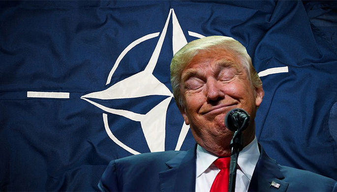В Брюсселе устроили акцию против Трампа и НАТО
