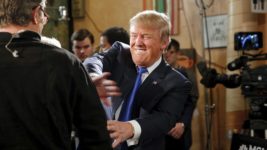 Кандидат в президенты США Дональд Трамп с ведущим шоу Morning Joe Джо Скарборо в Айове, январь 2016 года