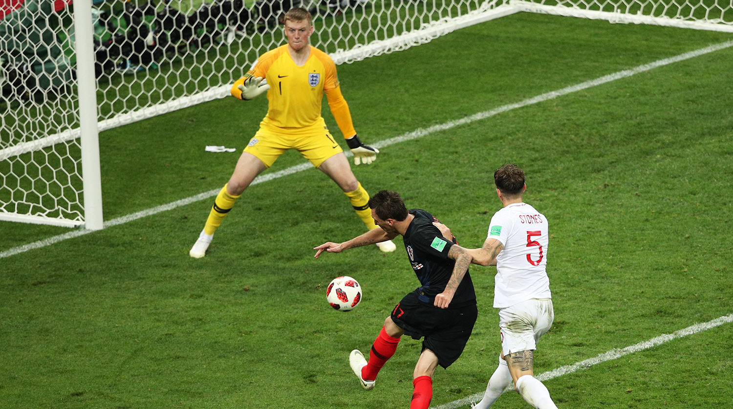 Во время полуфинального матча чемпионата мира по футболу между сборными Хорватии и Англии, 11 июля 2018 года