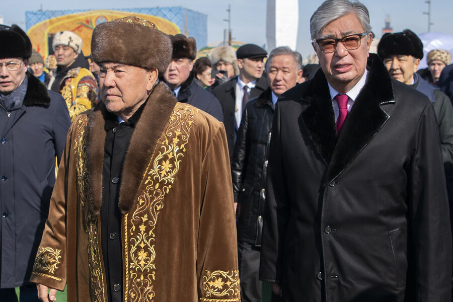 Первый президент Казахстана Нурсултан Назарбаев (слева) и президент Казахстана Касым-Жомарт Токаев, 2019 год