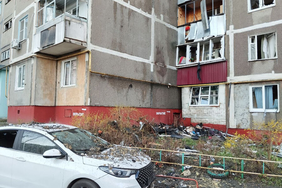 Последствия попадания БПЛА в&nbsp;жилой многоквартирный дом, Курск, 15&nbsp;апреля 2025&nbsp;года