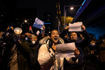 На акции протеста в Пекине, Китай, 28 ноября 2022 года