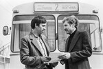 Водители троллейбуса москвич Иван Шабанов и киевлянин Николай Кисель, 1982 год
