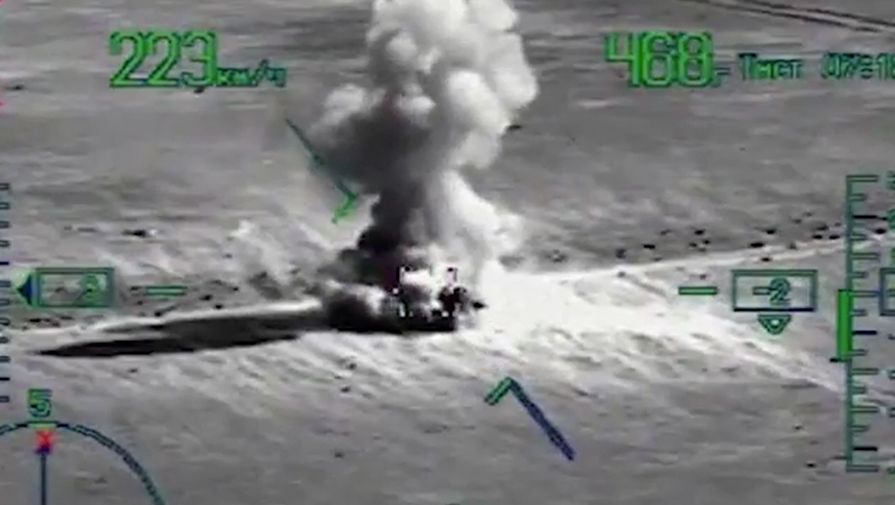 Уничтожение объектов террористов ударом вертолетов Ка-52 «Аллигатор» ВКС РФ в сирийской провинции Дейр-эз-Зор перед высадкой тактического десанта правительственных сил Сирии, 12 августа 2017 года