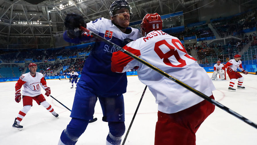 Во время матча группового этапа на&nbsp;XXIII зимних Олимпийских играх по&nbsp;хоккею: Словакия — Россия, 14 февраля 2018 года