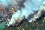 Лесные пожары в Анталье (фото со спутника), 30 июля 2021 года