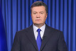 Президент Украины Виктор Янукович во время телеобращения к нации, 2014 год