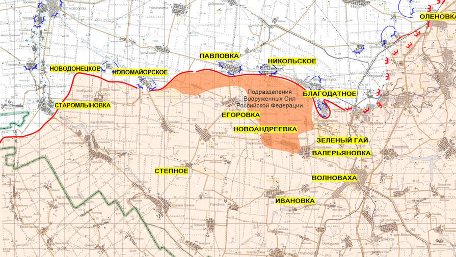 Минобороны РФ показало карту с взятыми под контроль районами Украины