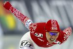 Россиянка Ольга Фаткулина бежит к бронзовой медали на ЧМ по конькобежному спорту