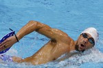 Тренировка олимпийского чемпиона американца Майкла Фелпса в олимпийском аквацентре в Лондоне