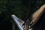 Обломки самолета упавшего на жилые дома в городе Ист-Хейвен