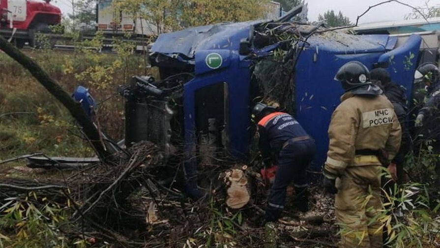 В Челябинской области опрокинулась фура с пиротехникой